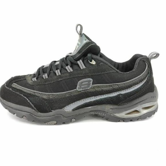 skechers black womens tennis shoes